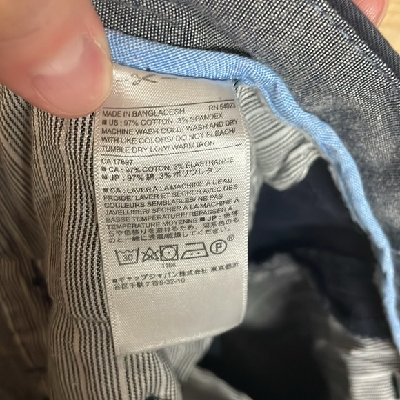 Banana Republic size 33x32 Navy Color Fulton Skinny Chino Straight Leg Pants - Picture 10 of 10